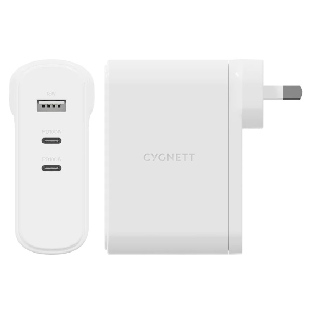 Cygnett PowerMaxx 100W Multiport GaN Wall Charger - White (CY4373PDWCH ...